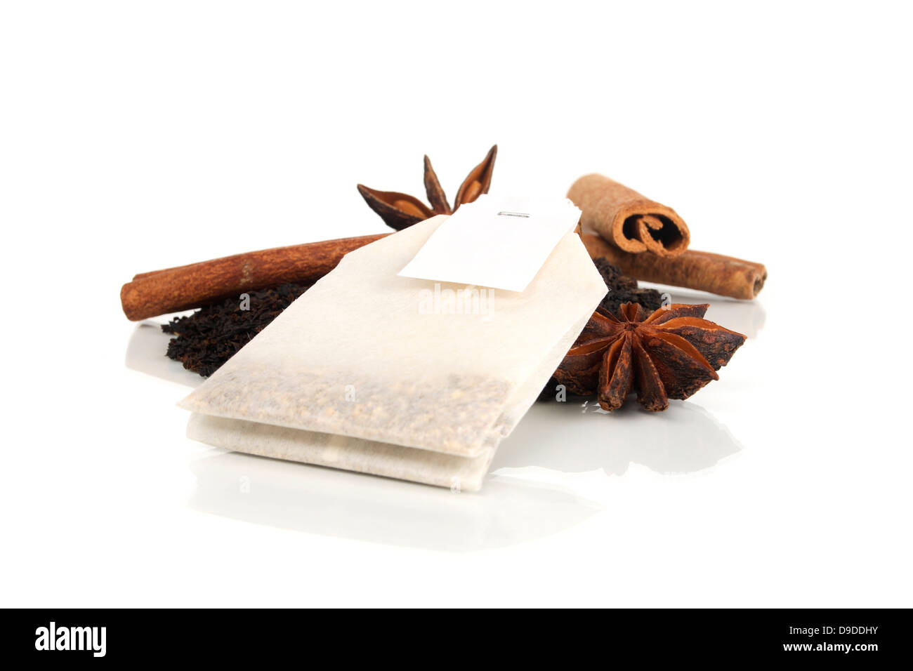 Spice tea with cinnamon sticks and aniseed stars Stock Photo