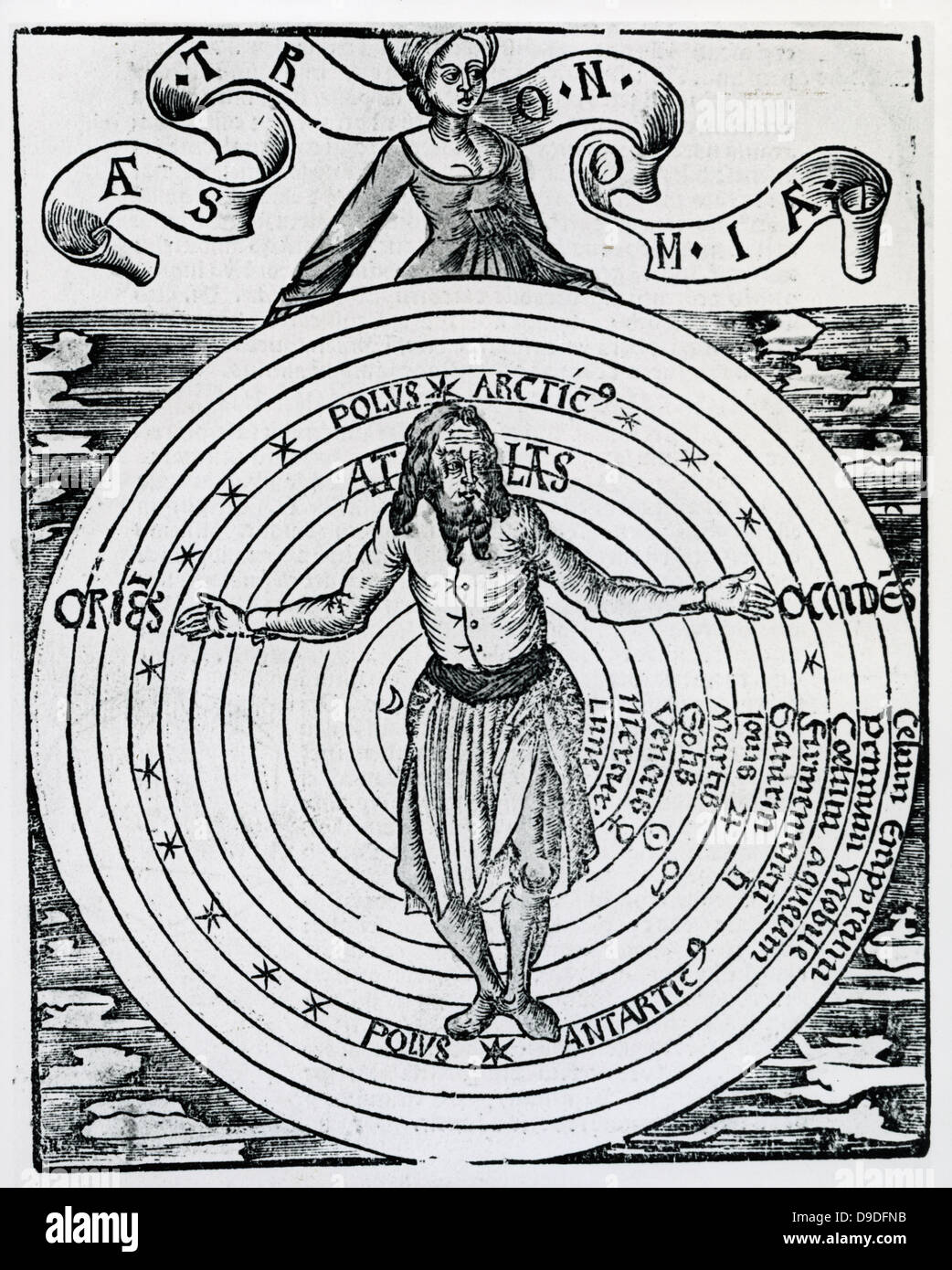 Man the microcosm and the Universe the macrocosm. From ''Margarita Philosophica'', Basle, 1508. Stock Photo