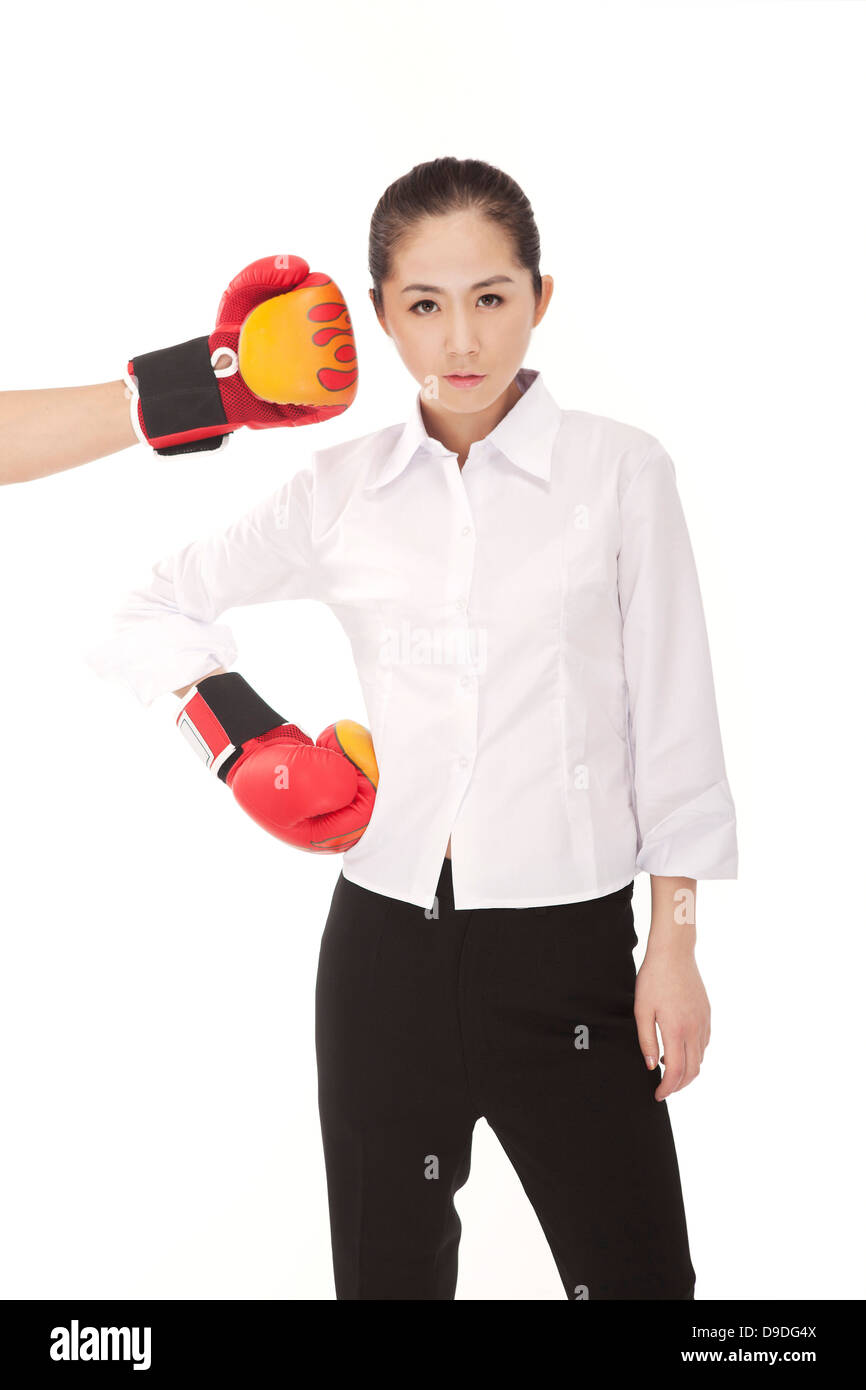Business female opponents. Stock Photo