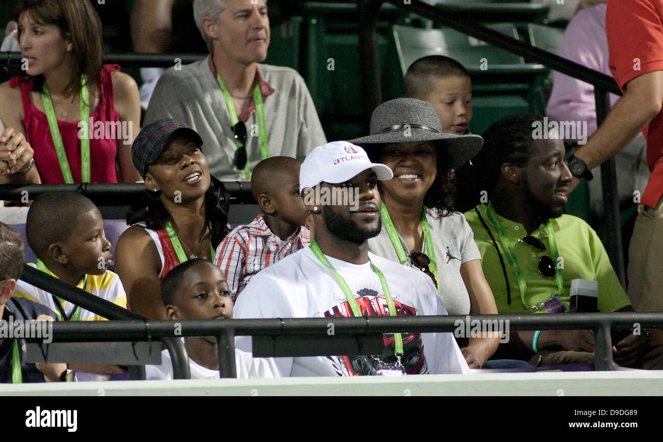 Lebron James and his family attend The 2011 Sony Ericsson Open at