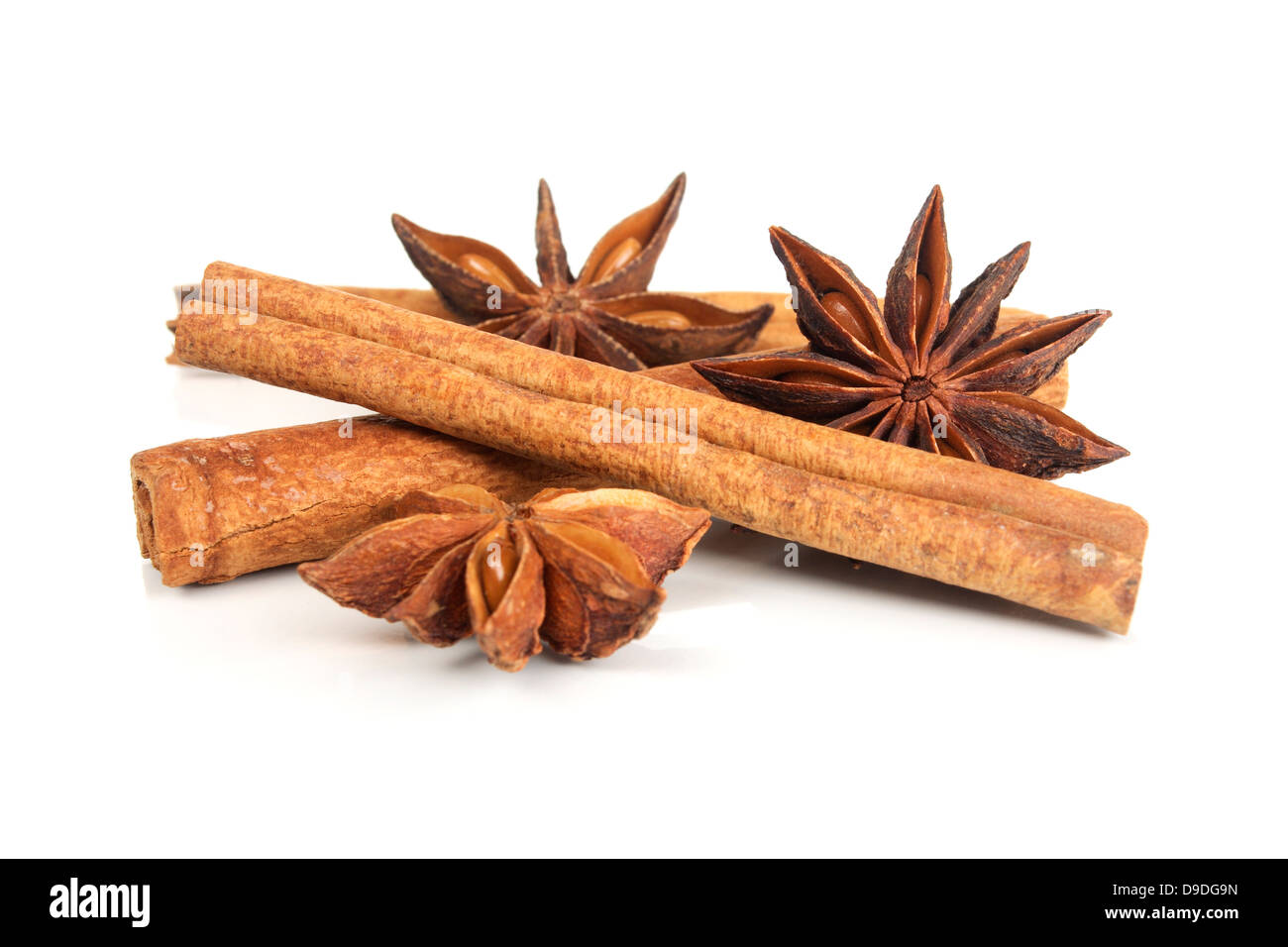 Cinnamon sticks and aniseed stars Stock Photo