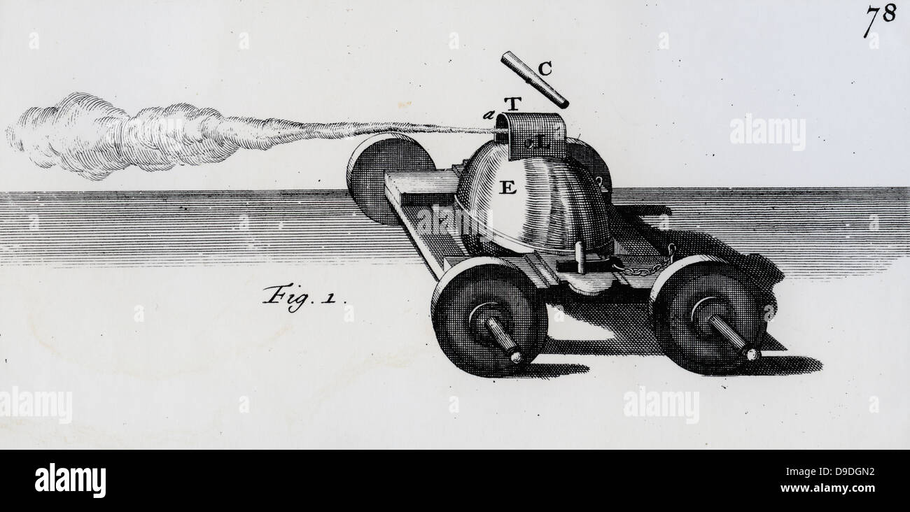 Steam jet engine demonstrating Newtyon's third law of motion action