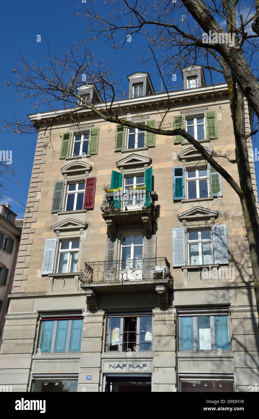 Apartments above a shop, Zurich, Switzerland Stock Photo Alamy