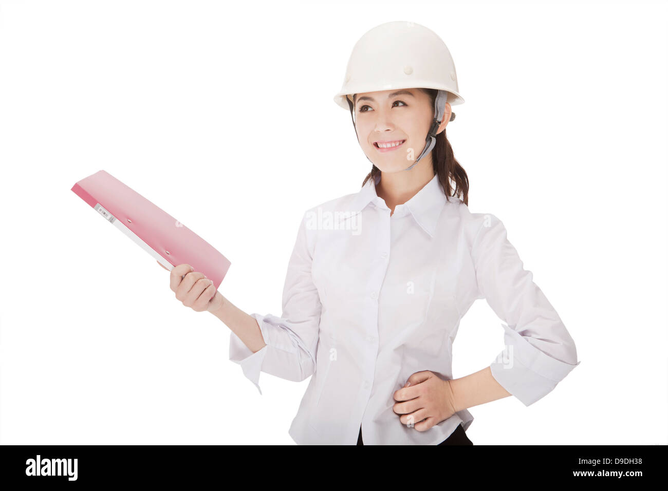 Business woman wearing a safety helmet Stock Photo - Alamy