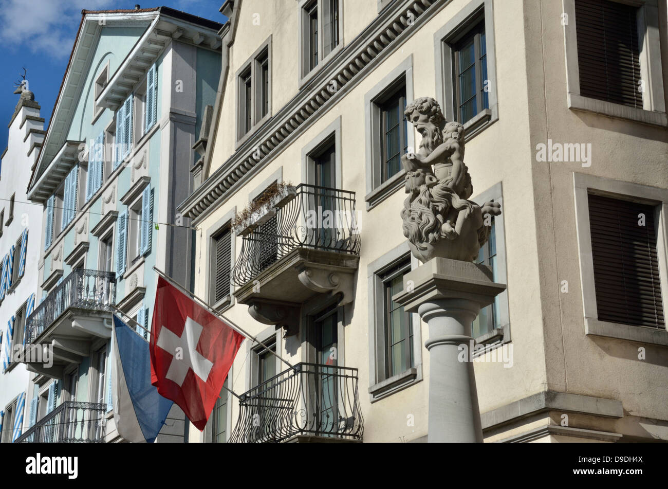 Historical buildings in Limmatquai, Zurich, Switzerland Stock Photo Alamy