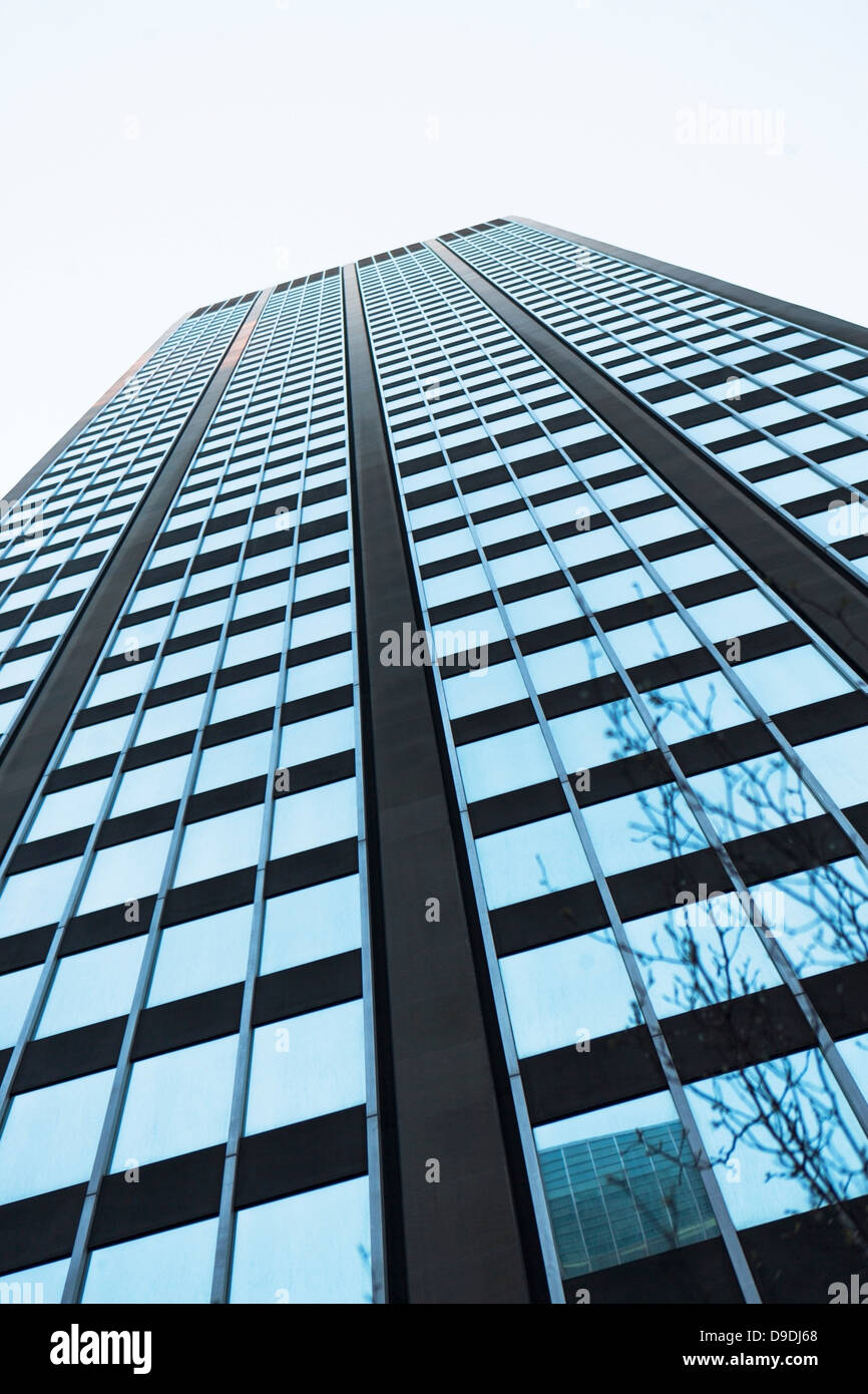 View of skyscraper from directly below Stock Photo