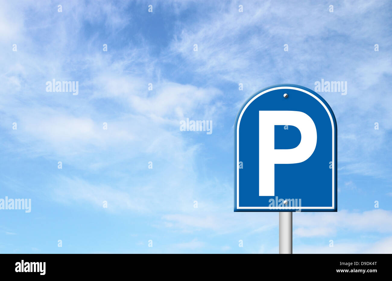 parking sign with blue sky blank for text Stock Photo - Alamy