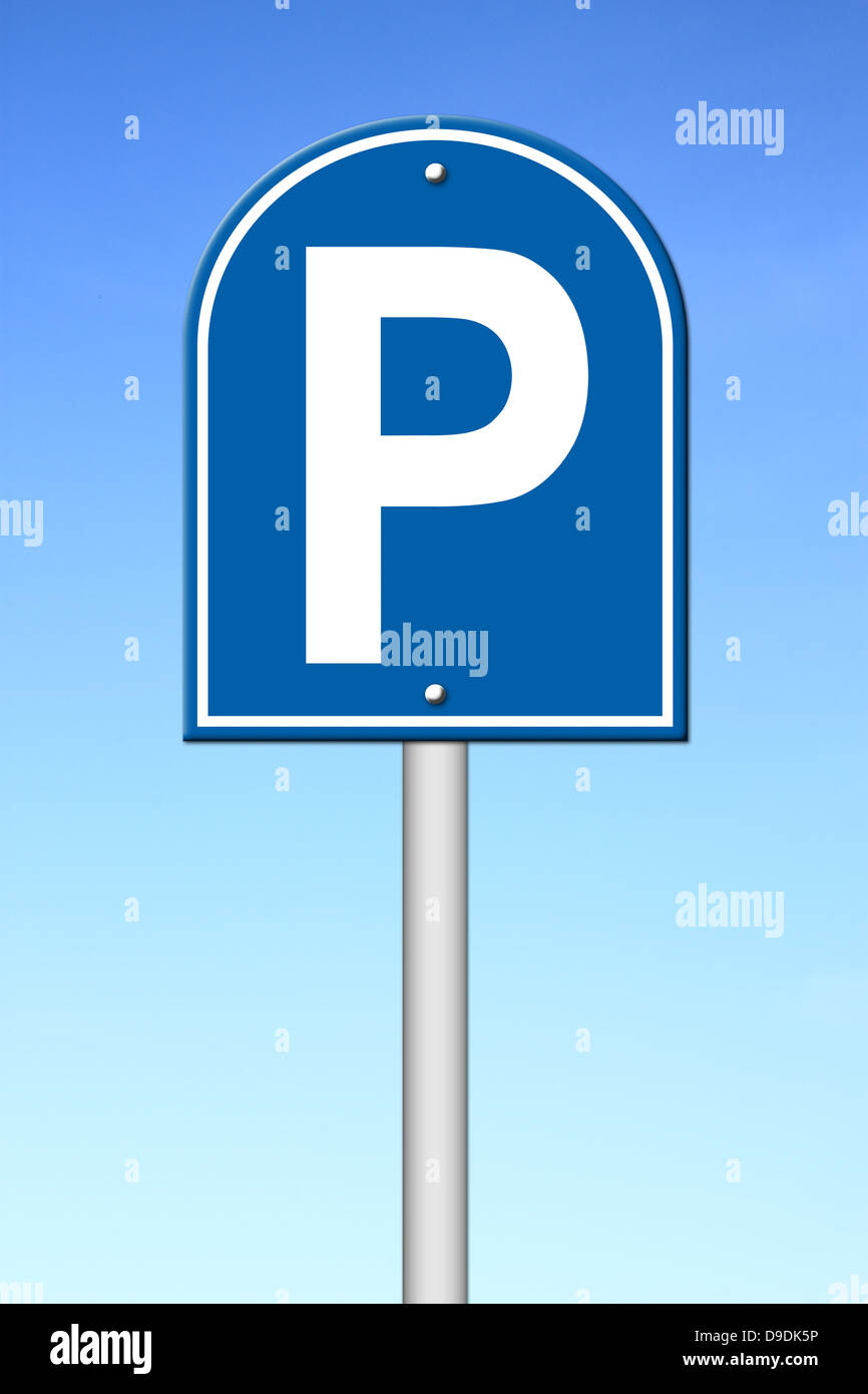 parking sign with blue sky Stock Photo - Alamy