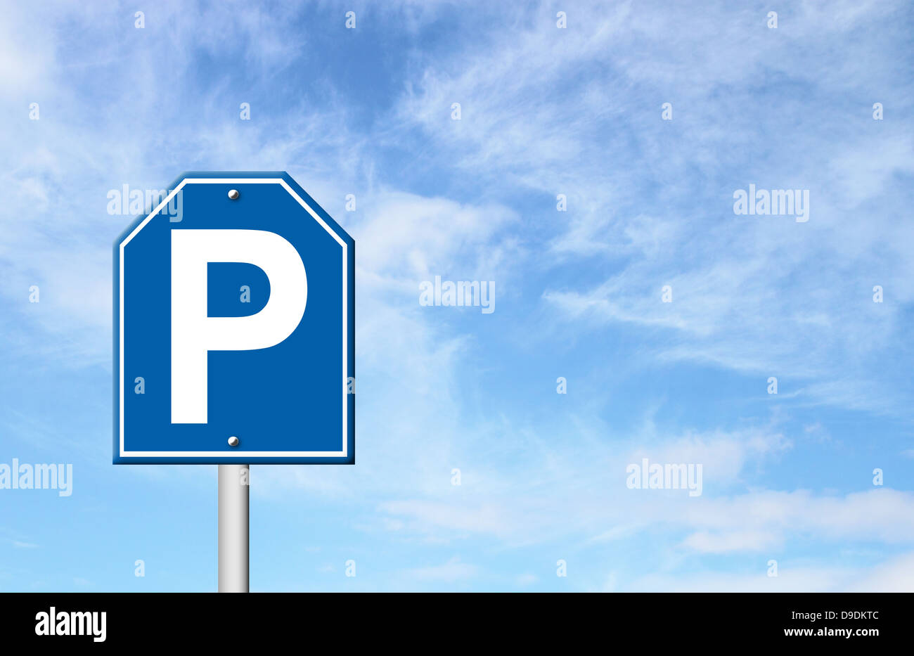 parking sign with blue sky blank for text Stock Photo - Alamy