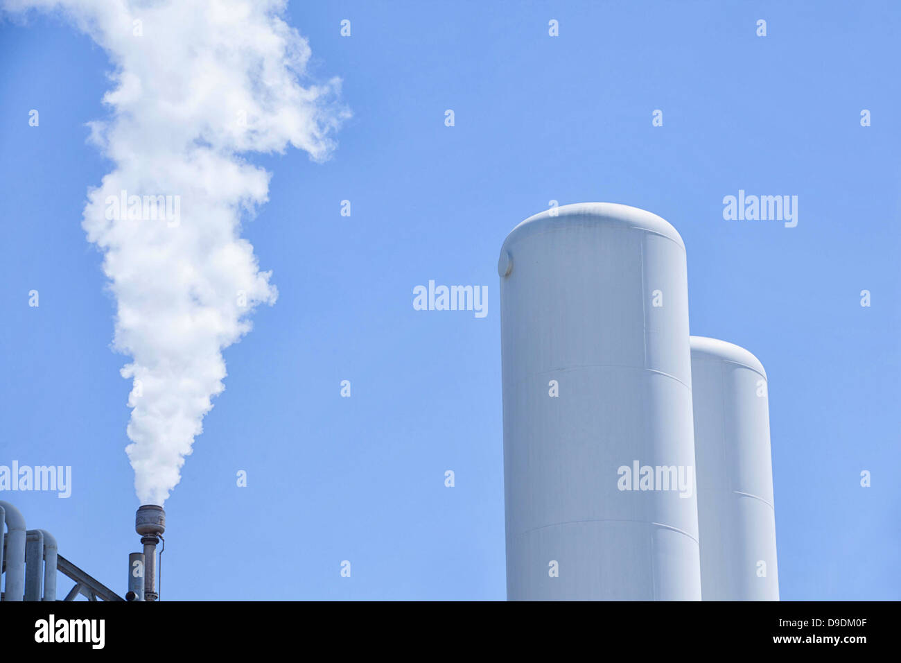 Smoke from refinery chimney, Port of Los Angeles, California, USA Stock