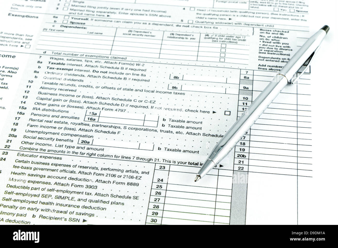 Tax form 1040 for tax year Stock Photo Alamy
