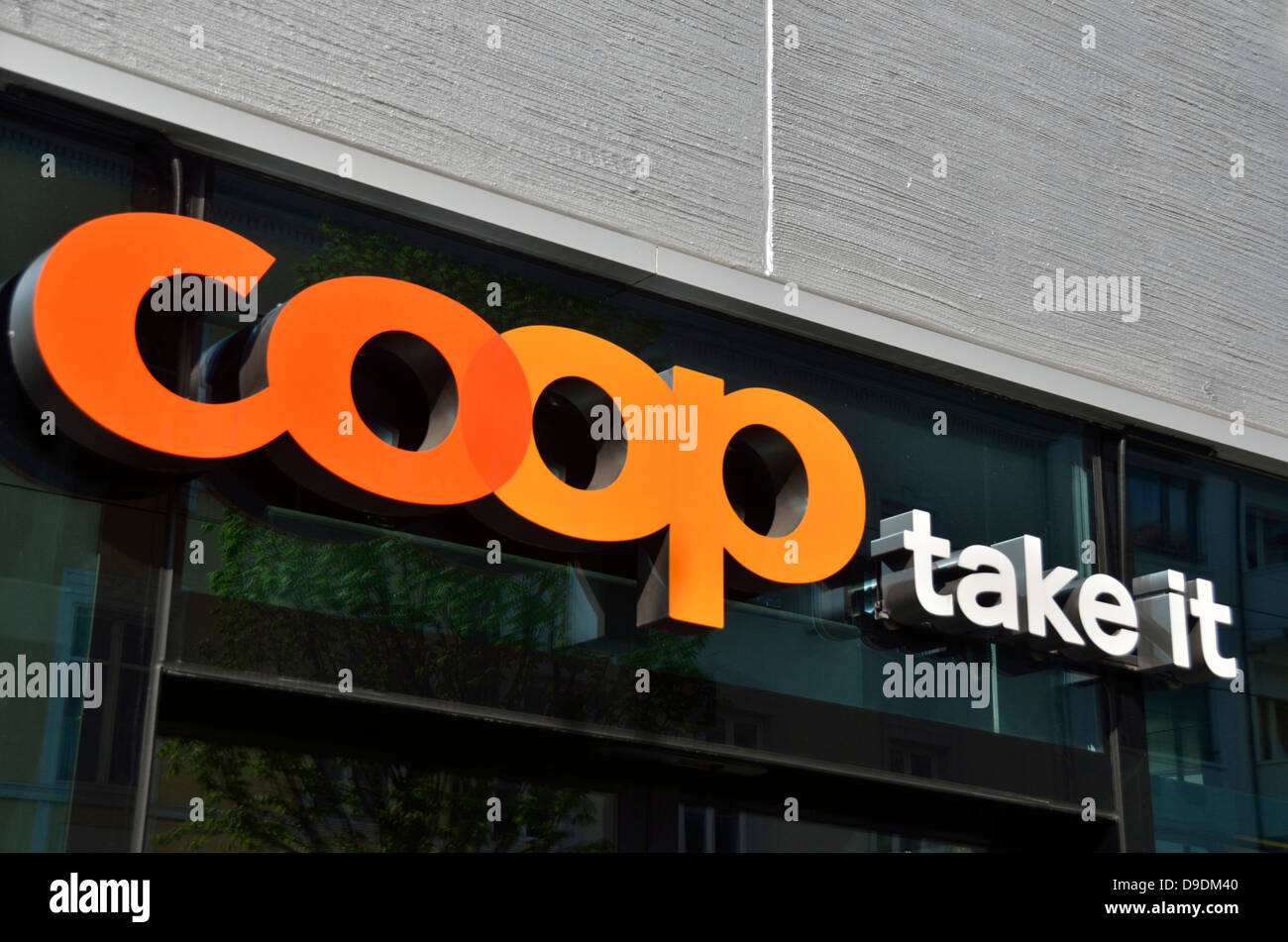 Coop Take It sign outside a takeaway food shop in Basel, Switzerland Stock - Alamy