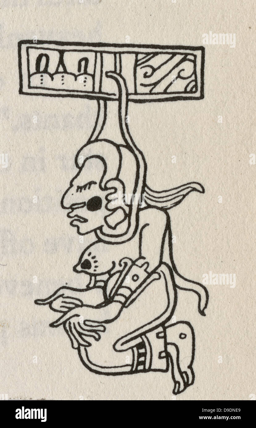 ixtab mayan goddess of suicide woodcut D9DNE9