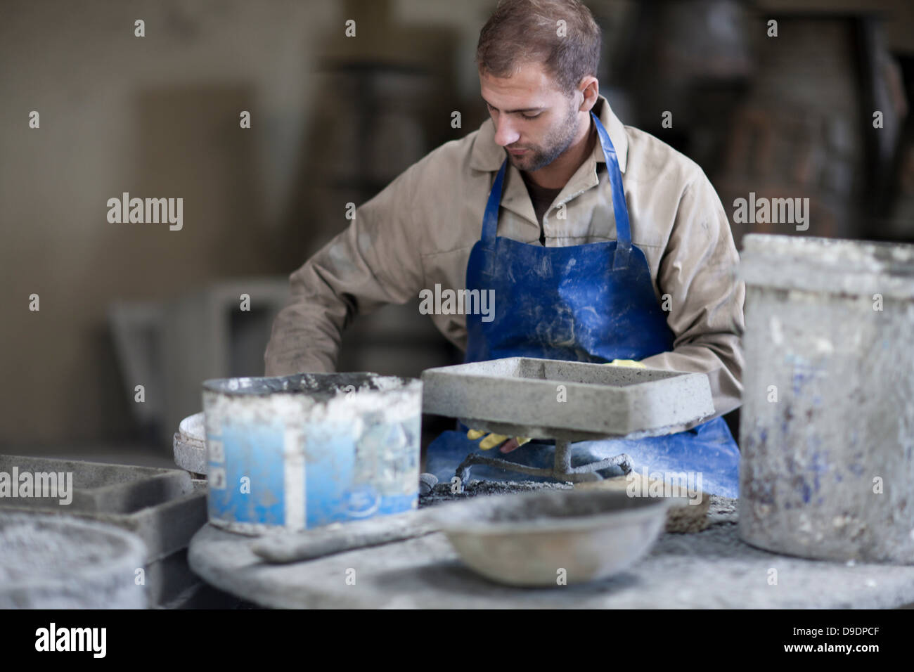 Sculpting and shaping pottery Stock Photo Alamy