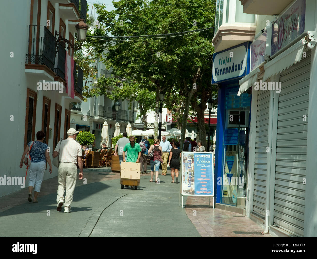 Street scene in Nerja Spain Stock Photo