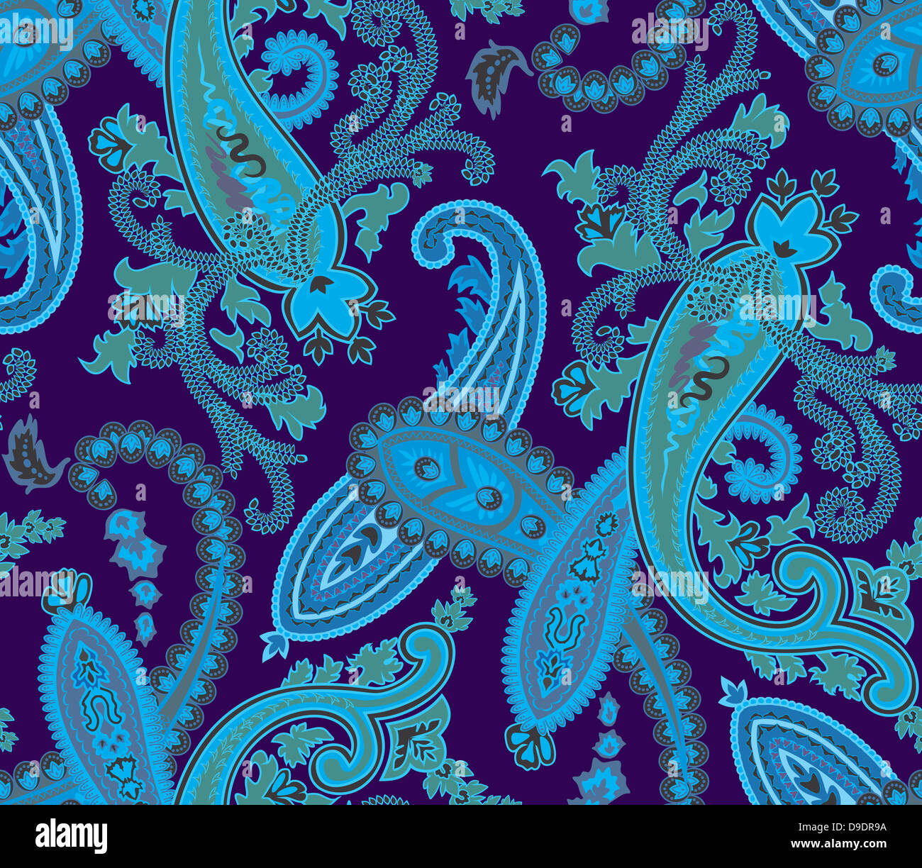 Seamless paisley background. Blue colors Stock Photo - Alamy