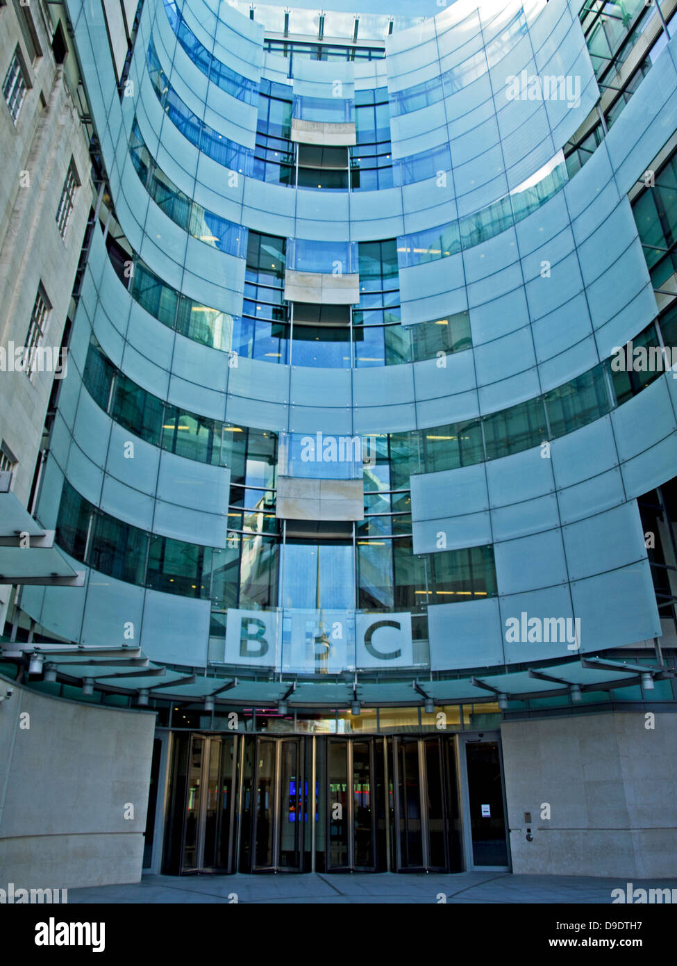 Facade of the new BBC Broadcasting House East Wing, Langham Place, City ...