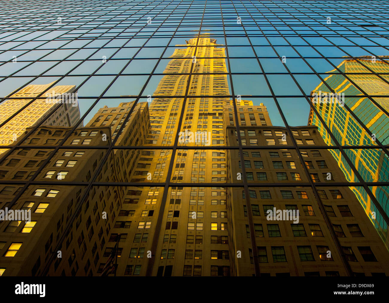 Buildings reflected, New York City, USA Stock Photo