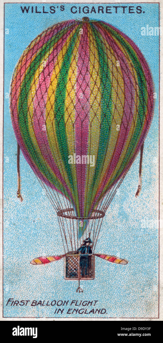 Aviation, 1910:  First balloon flight in England, 1784. Stock Photo
