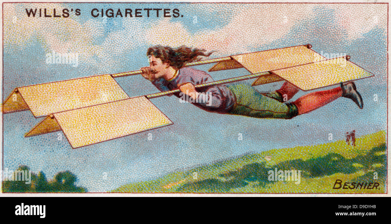 Aviation, 1910: French locksmith Besnier's attempt at flight, 1678. Stock Photo