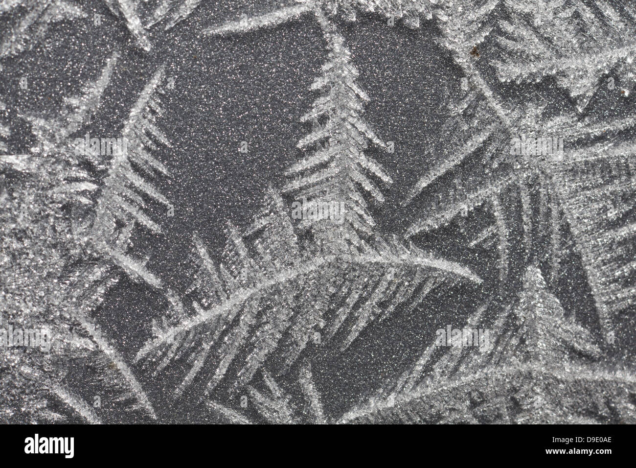ice patterns formed on a car Stock Photo