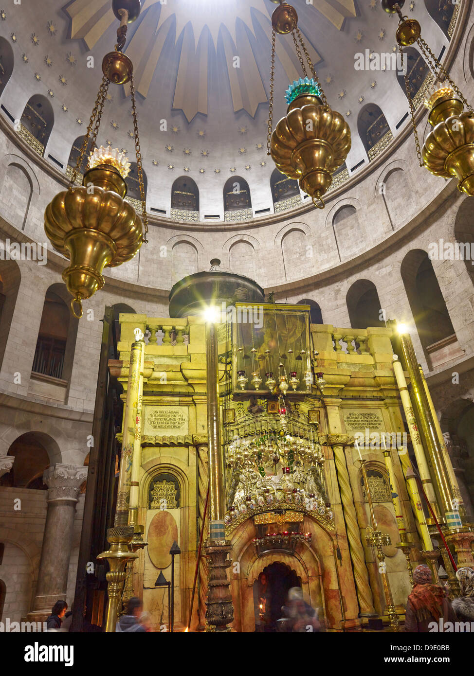 Grave of Christ in the Church of Holy Sepulchre in Jerusalem, Israel Stock Photo