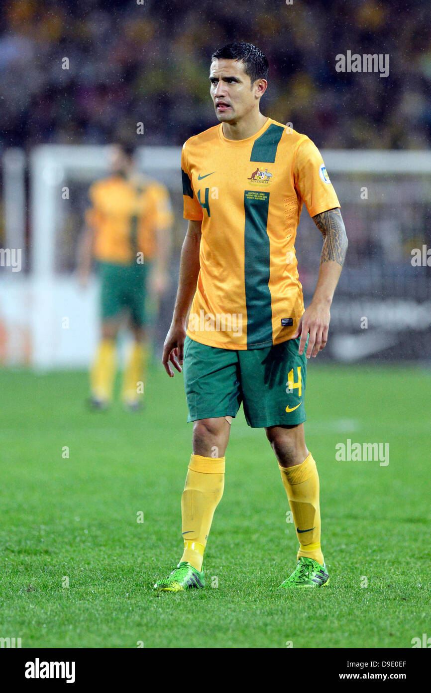 18.06.2013 Sydney, Australia. Socceroos forward Tim Cahill in action