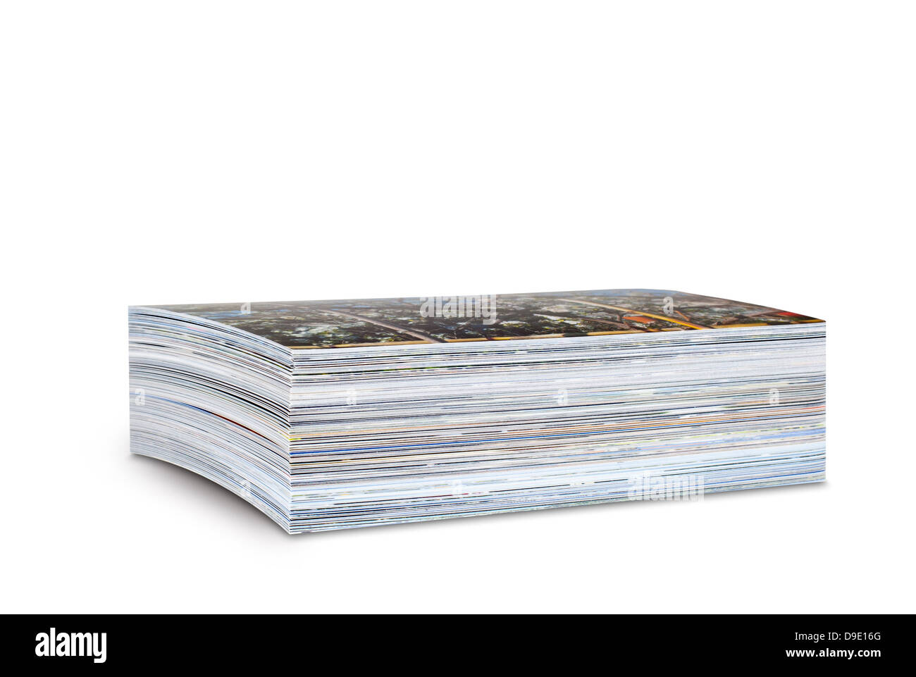 Pile of photos printed on photo paper Stock Photo