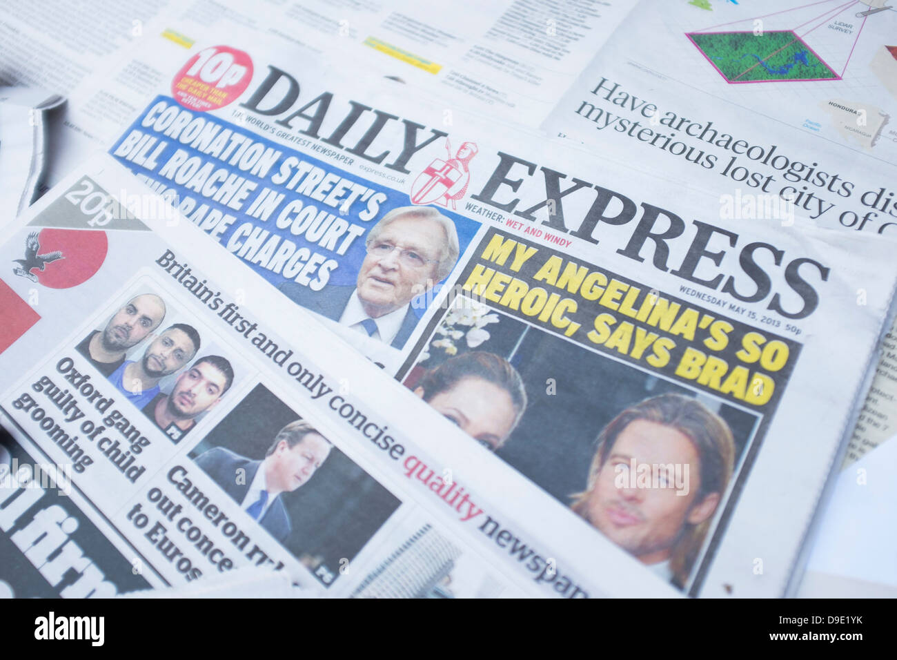 Daily express uk press newspaper front page headlines stock photo alamy