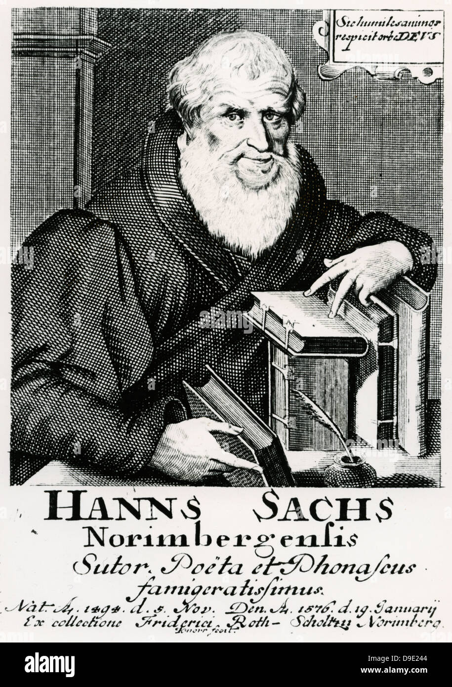 Hans Sachs (1494-1576) German poet and dramatist. Stock Photo