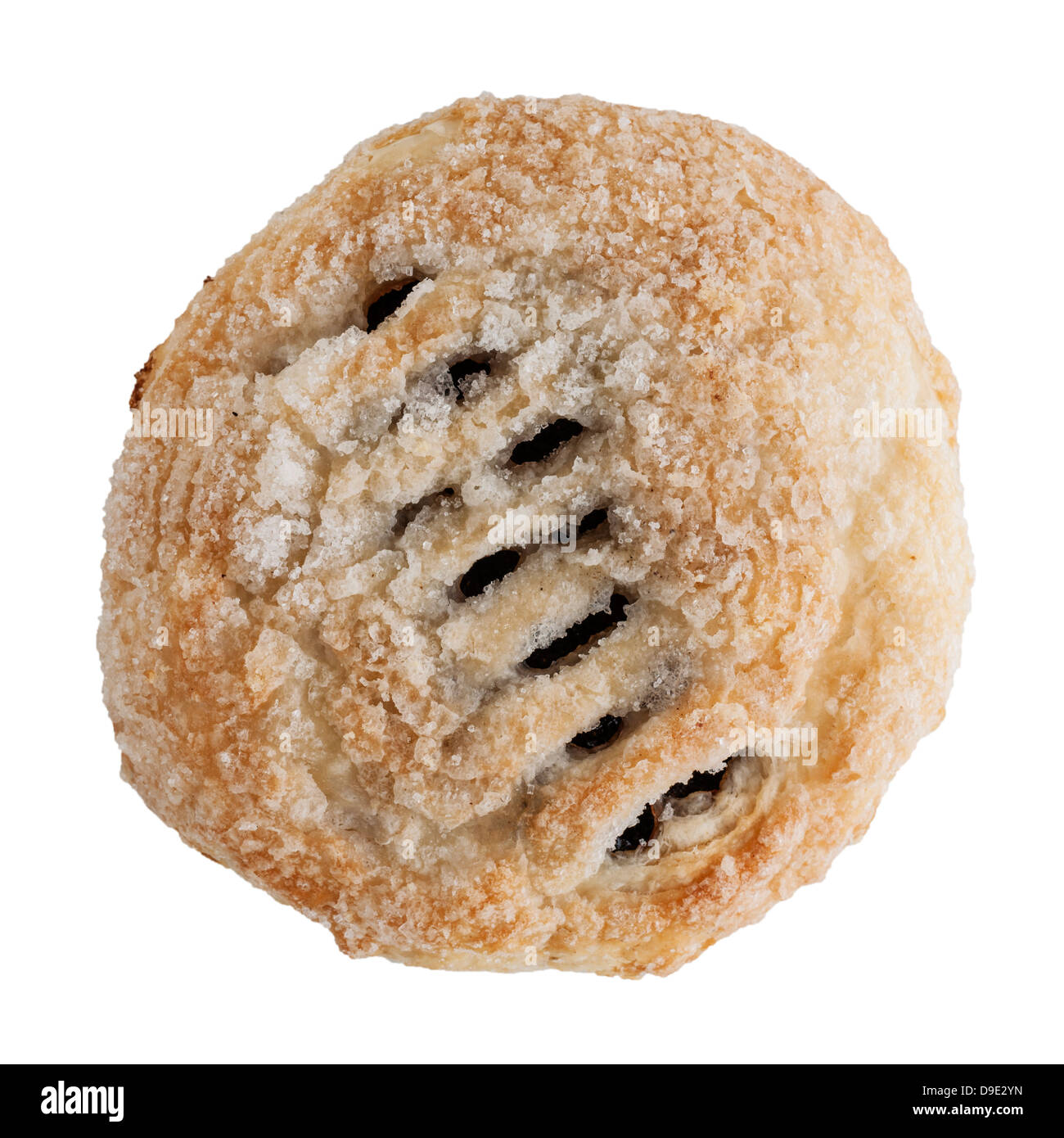 A home made Eccles Cake on a white background Stock Photo