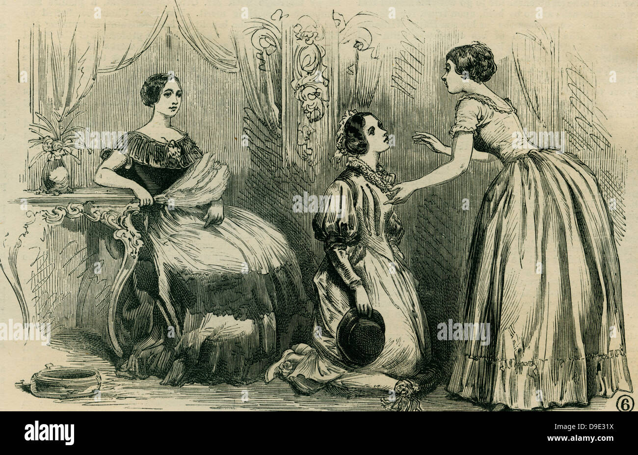 Jenny Lind (1820-1887), right, as Suzanna in Mozart's opera ''Le Nozze de Figaro'', odon, 1848. Stock Photo