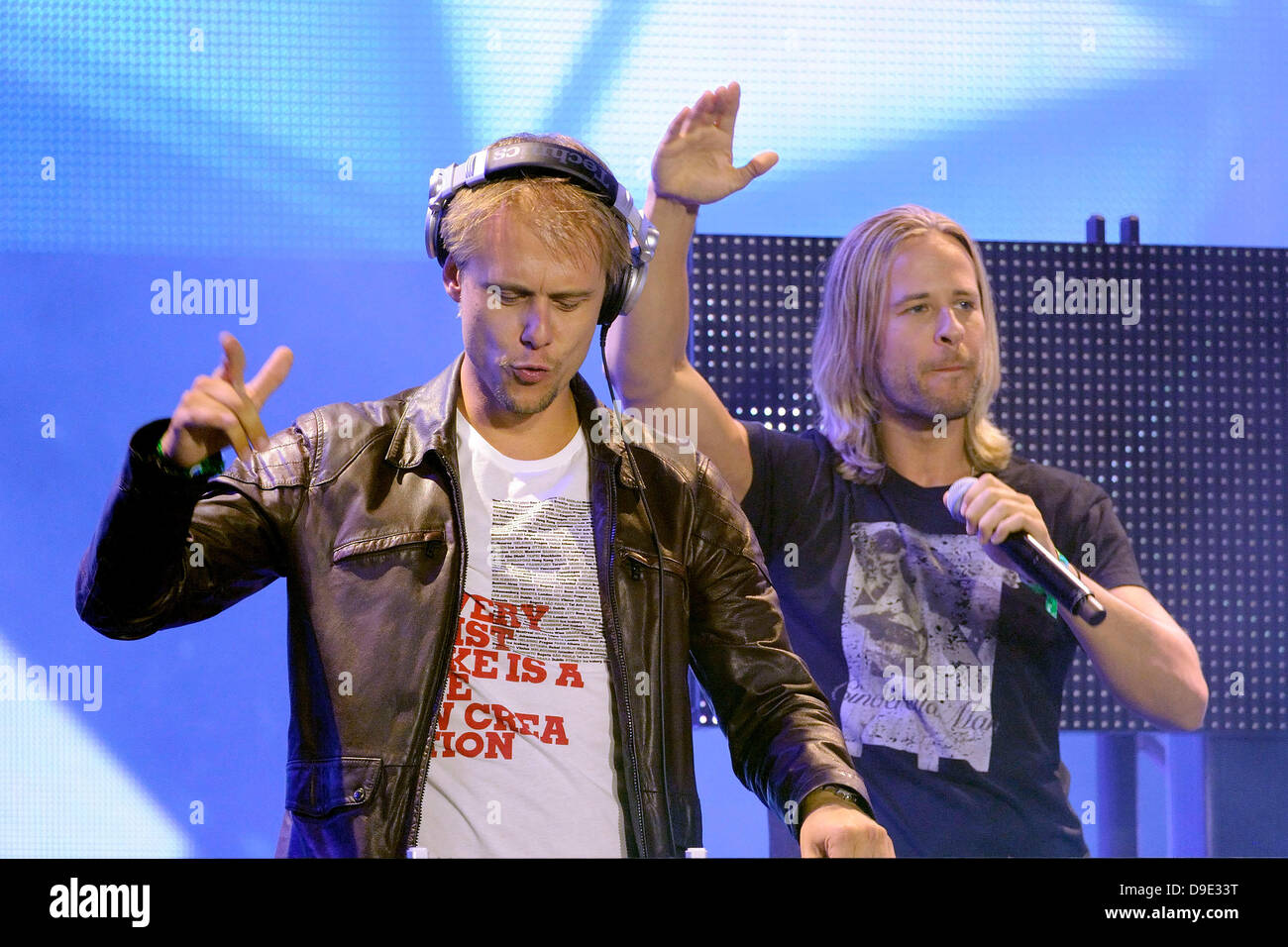 Toronto, Canada. June 16, 2013. The 2013 MuchMusic Video Awards show in Toronto. In picture, Armin van Buuren and Trevor Guthrie  Credit:  EXImages/Alamy Live News Stock Photo