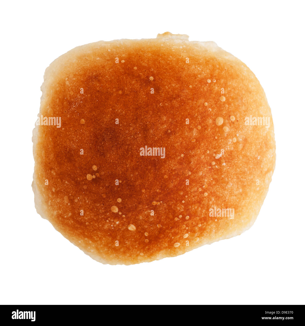 A home made white bread roll on a white background Stock Photo