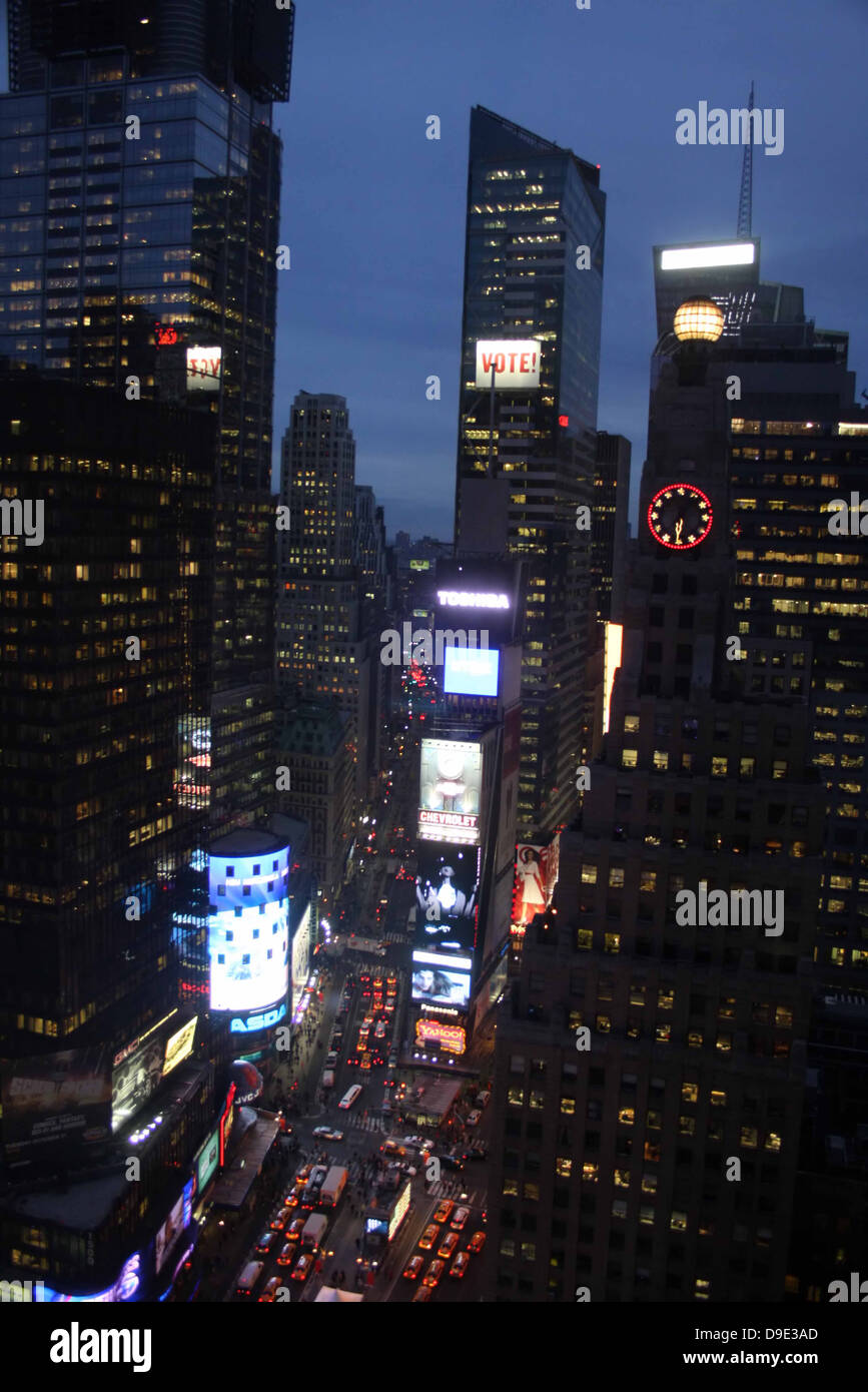TIMES SQUARE AT NIGHT, NEW YORK CITY, NYC, NY, USA Stock Photo