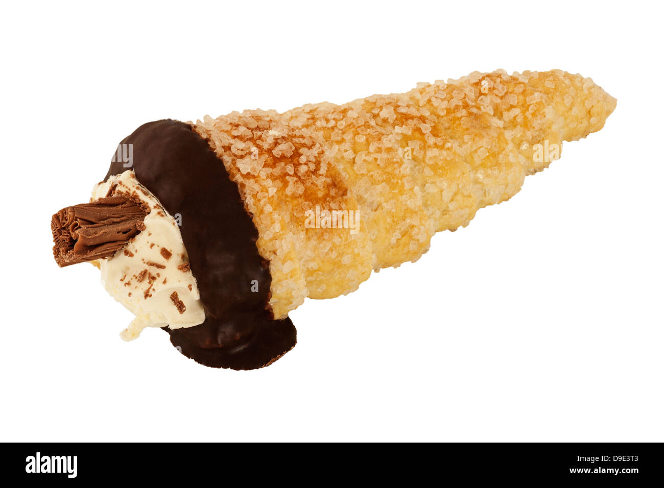 A home made Cream Horn on a white background Stock Photo