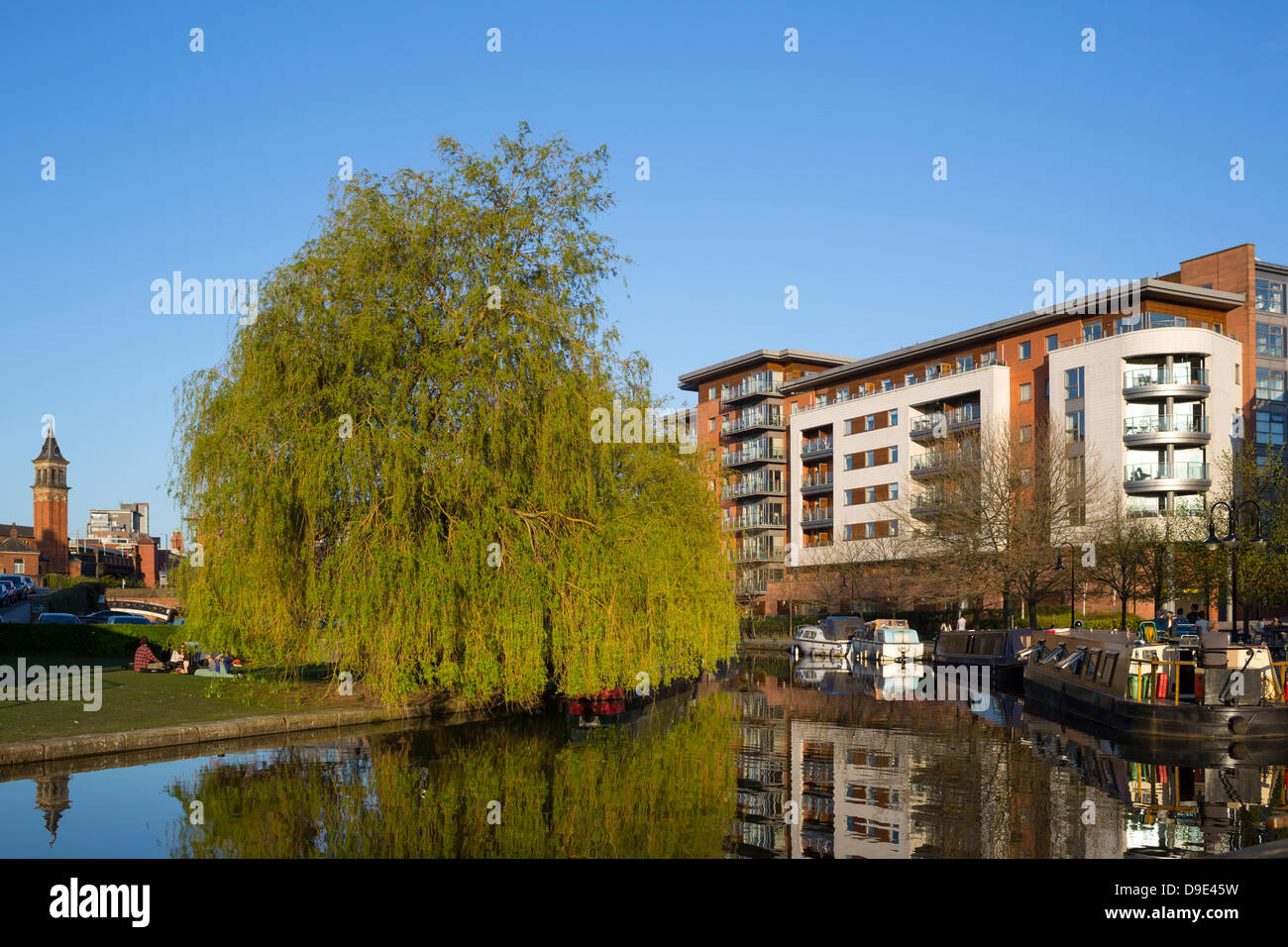 Uk, Manchester, Castlefield, Bridgewater Canal and converted warehouses Stock Photo