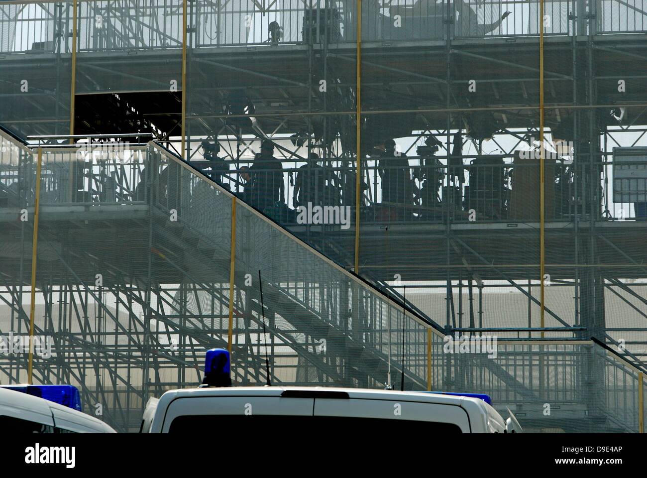 Berlin, Germany. 18th June 2013. Highest level of security during the visit of the American President Obama in Berlin. Stock Photo