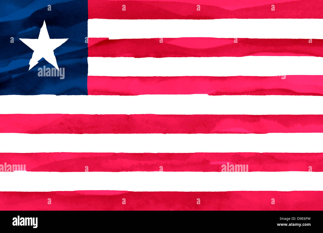 Painted flag of Liberia Stock Photo - Alamy
