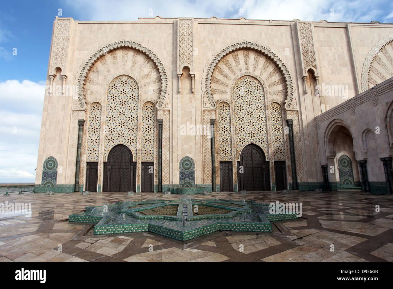 Hassan II Mosque: Fountain Stock Photo