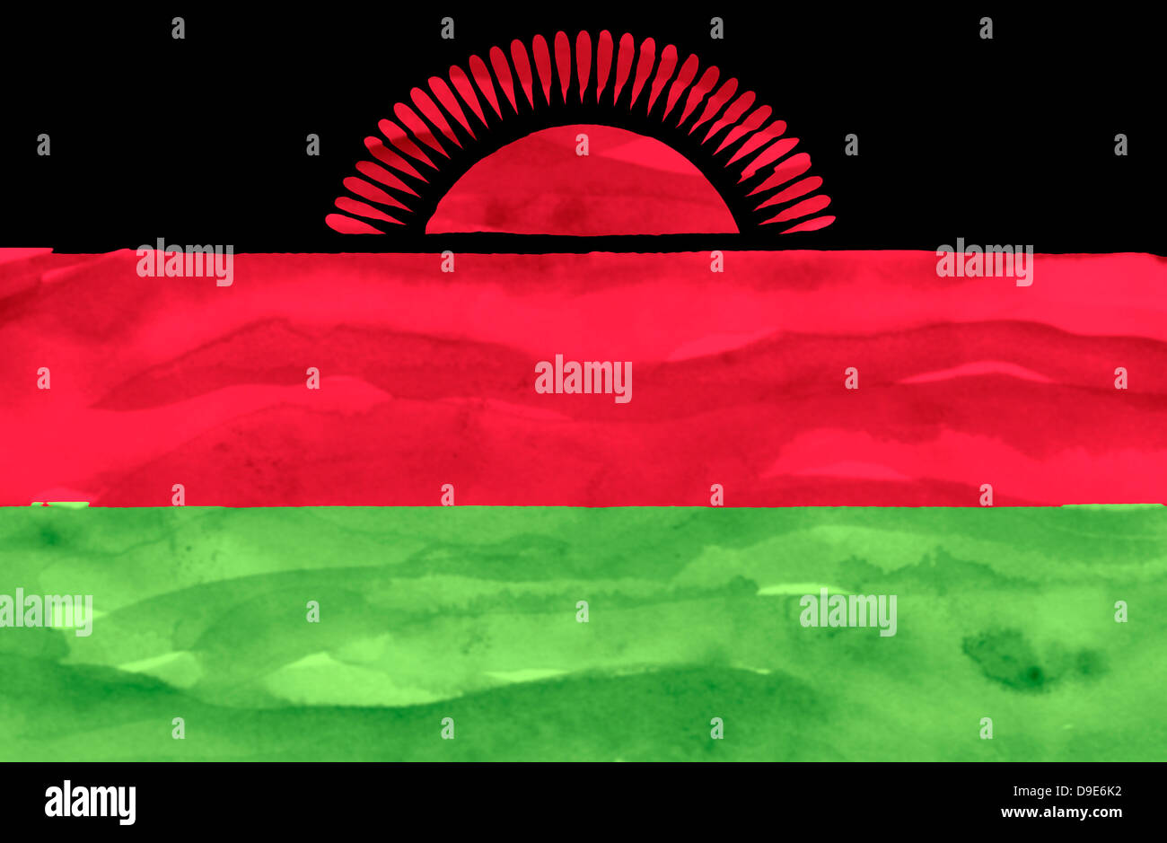 Painted flag of Malawi Stock Photo - Alamy