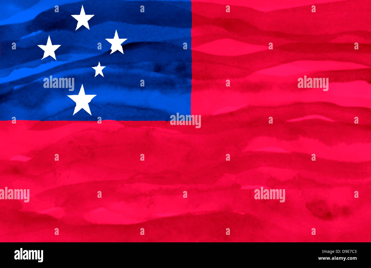 Painted flag of Samoa Stock Photo - Alamy