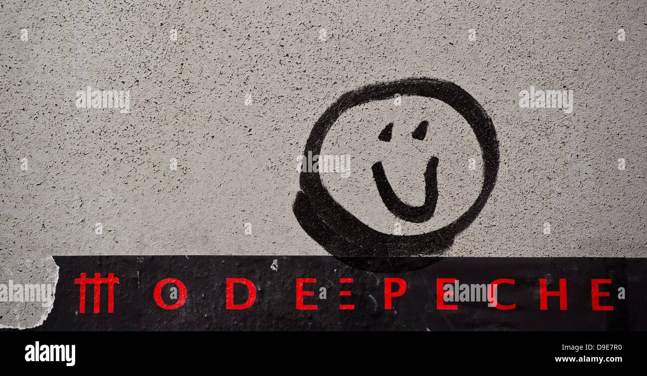 A Gimmick With The Word Depeche Mode Is On Display On A Wall At The Stock Photo Alamy