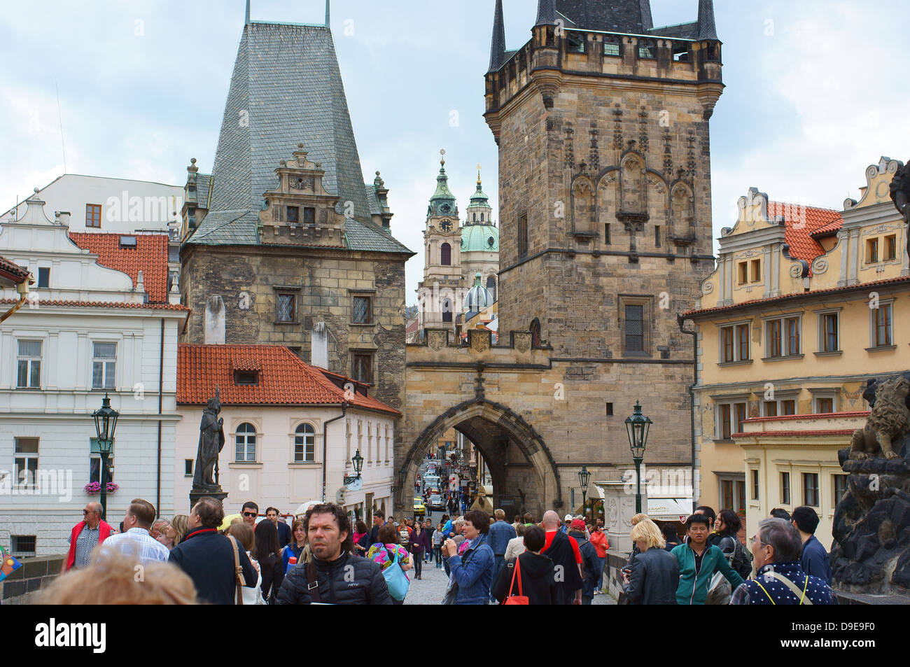 Prague Gateway to Charles Bridge Karluv Most Stock Photo