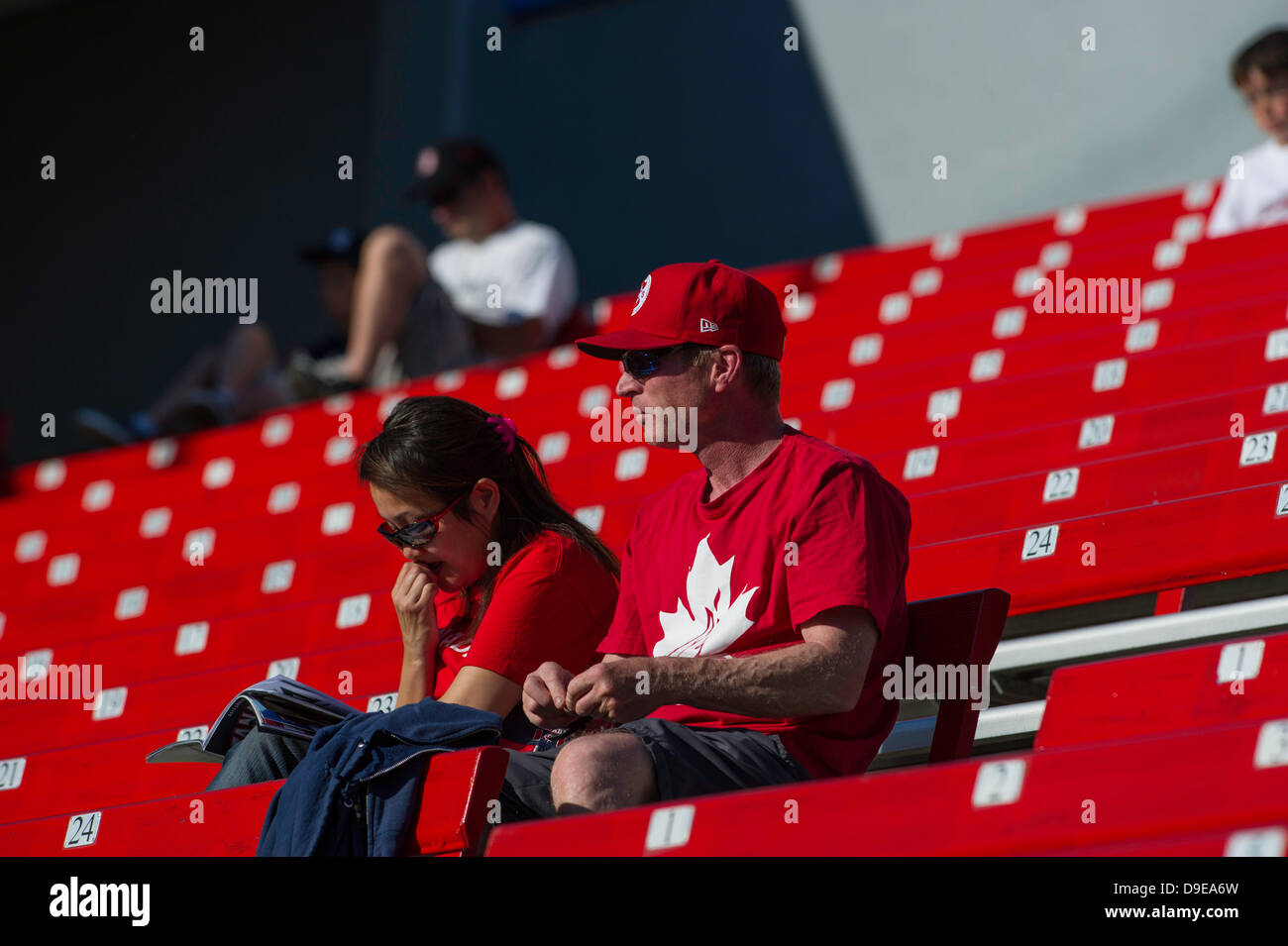 British Columbia, Canada. June 17th 2013 . Fans waiting for the game to begin at season first home game between Vancouver Canadians and Spokane Indians at Scotiabank Field at Nat Bailey Stadium Vancouver , British Columbia Canada on June 17 2013 . Credit:  Frank Pali/Alamy Live News Stock Photo