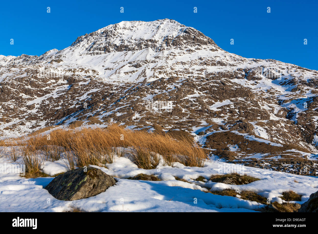 Crib Goch in snow, Snowdonia National Park, Wales, UK, Europe Stock Photo Alamy