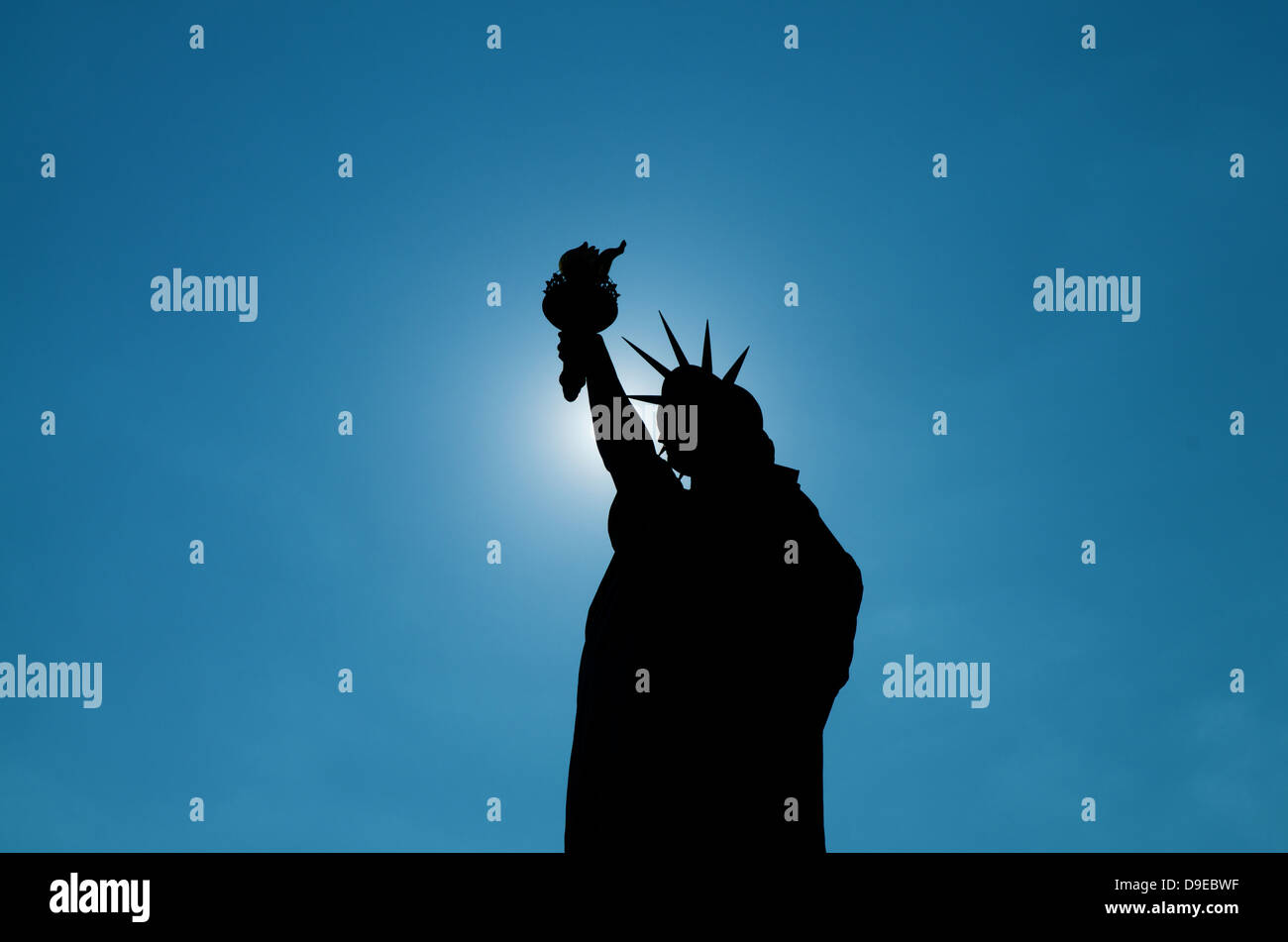 Silhouette of the Liberty Statue in New York City Stock Photo - Alamy