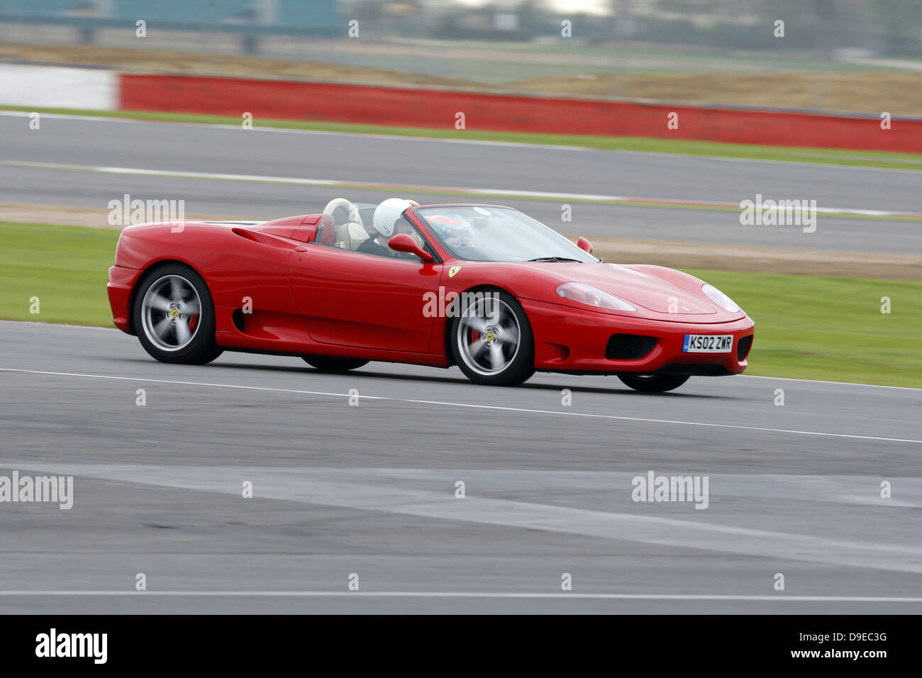 Red Ferrari F430 Spider Car Grand Prix Circuit Silverstone