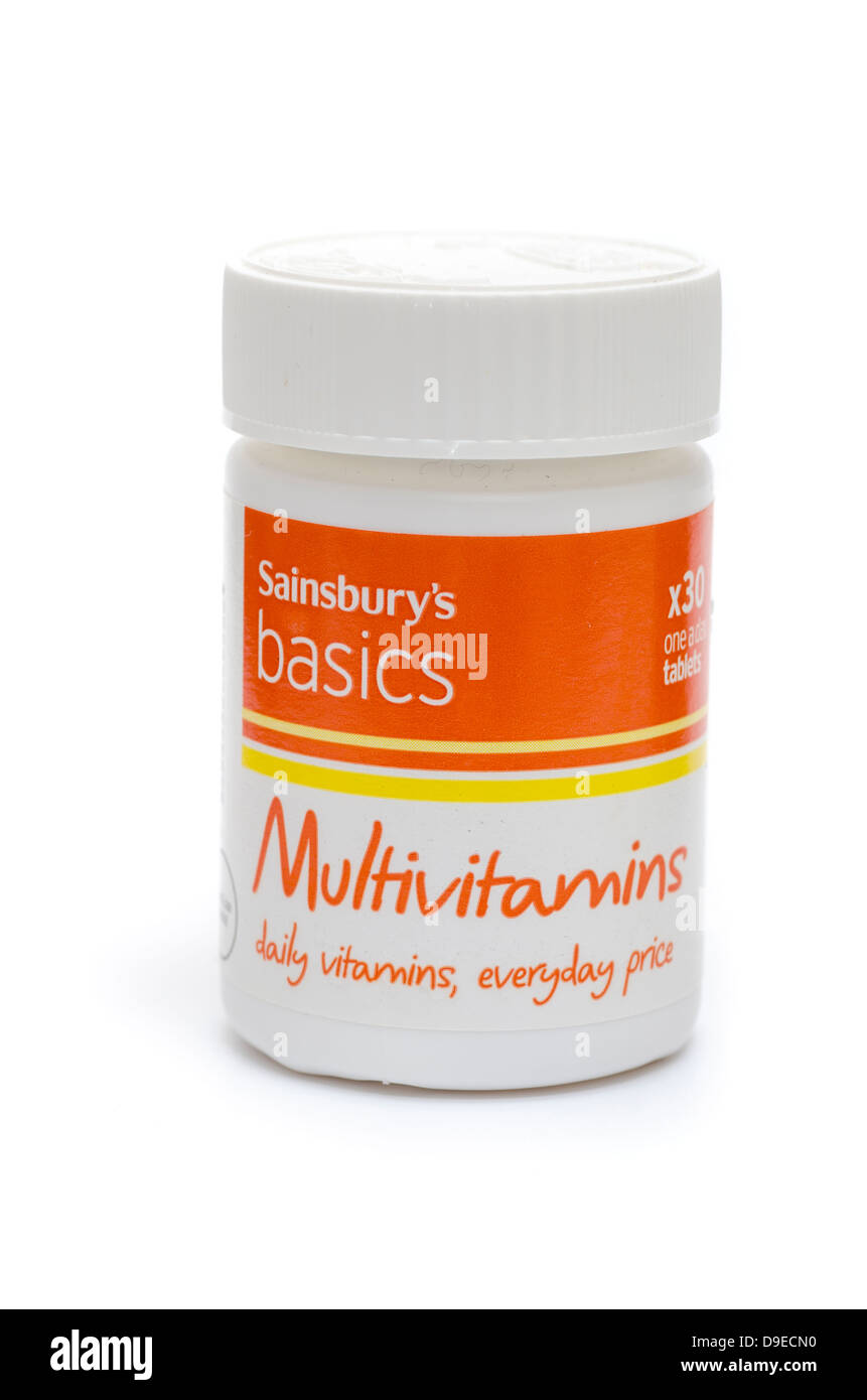 Multivatamins Sainsbury's Basics pot Stock Photo