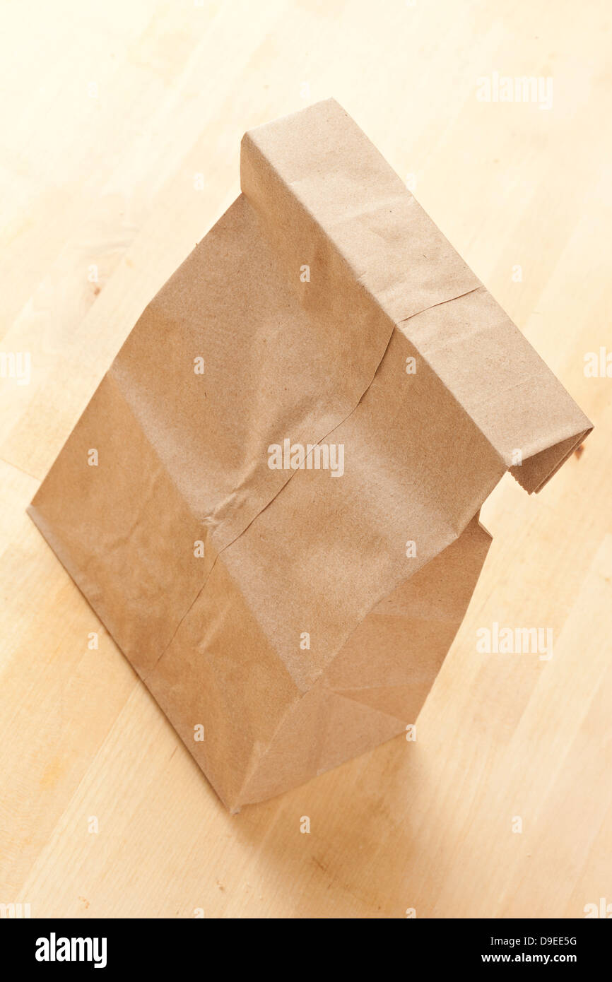 Brown Paper Bag Sack Lunch On A Background Stock Photo 57481468